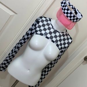 Checker board top & hat
